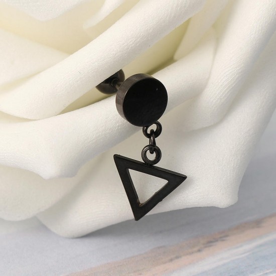 1 Piece Titanium Steel Earrings Fashion 316L Stainless Steel Triangle Pendant Ear Stud for Men Women 1 Piece Titanium Steel Earrings Fashion 316L Stainless Steel Triangle Pendant Ear Stud for Men Women
