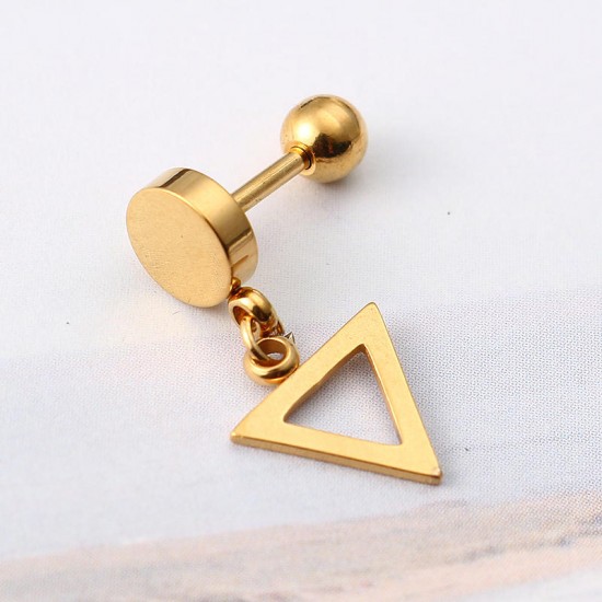1 Piece Titanium Steel Earrings Fashion 316L Stainless Steel Triangle Pendant Ear Stud for Men Women 1 Piece Titanium Steel Earrings Fashion 316L Stainless Steel Triangle Pendant Ear Stud for Men Women