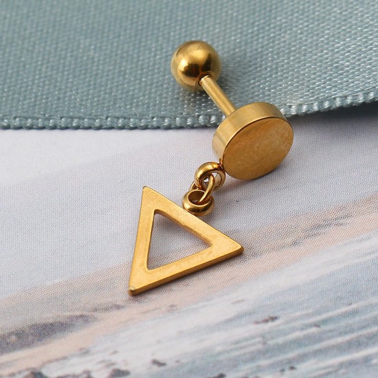 1 Piece Titanium Steel Earrings Fashion 316L Stainless Steel Triangle Pendant Ear Stud for Men Women 1 Piece Titanium Steel Earrings Fashion 316L Stainless Steel Triangle Pendant Ear Stud for Men Women