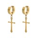 1Pc Punk Titanium Steel Dangle Ear Stud Cross Pendant Hoop Earrings for Men Women 1Pc Punk Titanium Steel Dangle Ear Stud Cross Pendant Hoop Earrings for Men Women