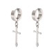 1Pc Punk Titanium Steel Dangle Ear Stud Cross Pendant Hoop Earrings for Men Women