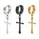 1Pc Punk Titanium Steel Dangle Ear Stud Cross Pendant Hoop Earrings for Men Women 1Pc Punk Titanium Steel Dangle Ear Stud Cross Pendant Hoop Earrings for Men Women