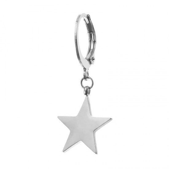 1Pc Titanium Steel Simple Style Star Pendant Ear Stud Fashion Earrings for Men