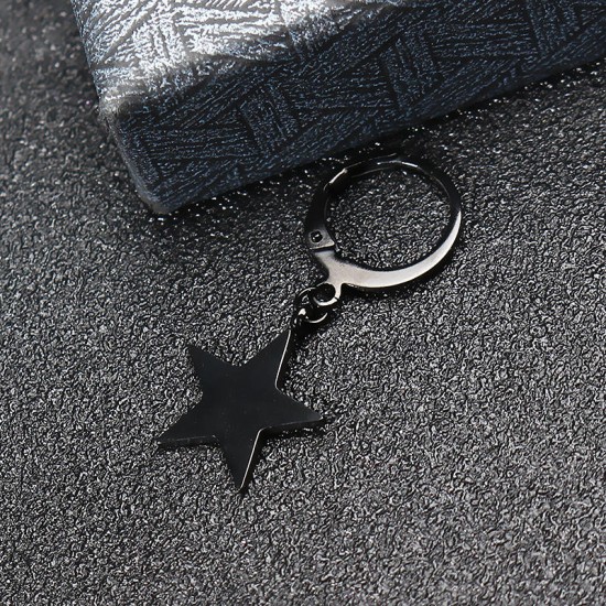 1Pc Titanium Steel Simple Style Star Pendant Ear Stud Fashion Earrings for Men 1Pc Titanium Steel Simple Style Star Pendant Ear Stud Fashion Earrings for Men