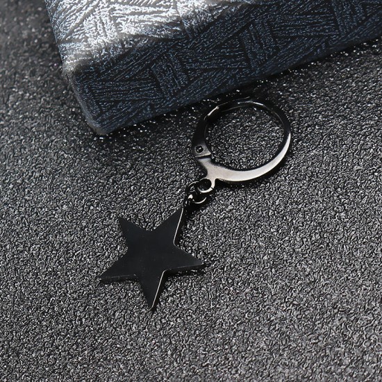 1Pc Titanium Steel Simple Style Star Pendant Ear Stud Fashion Earrings for Men