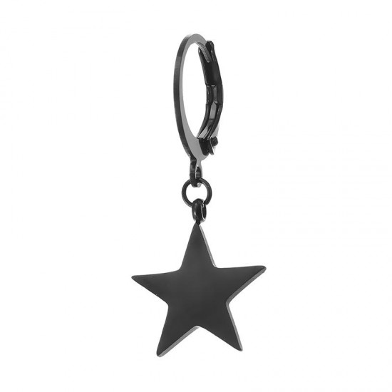 1Pc Titanium Steel Simple Style Star Pendant Ear Stud Fashion Earrings for Men