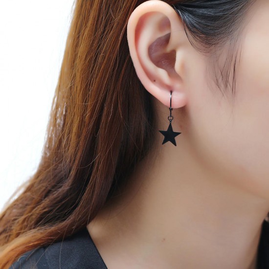 1Pc Titanium Steel Simple Style Star Pendant Ear Stud Fashion Earrings for Men