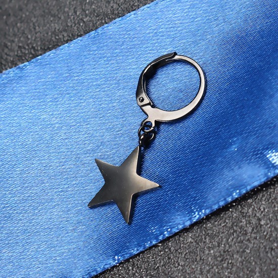 1Pc Titanium Steel Simple Style Star Pendant Ear Stud Fashion Earrings for Men 1Pc Titanium Steel Simple Style Star Pendant Ear Stud Fashion Earrings for Men