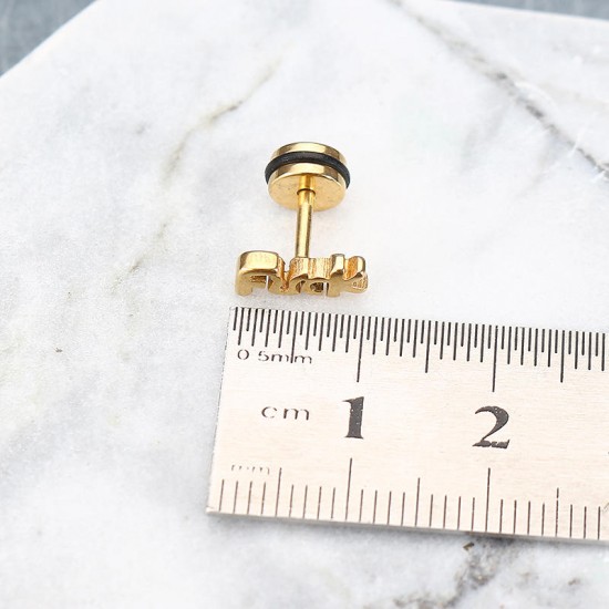 1pc Letters Words Titanium Steel Punk Unisex Earring Jewelry 1pc Letters Words Titanium Steel Punk Unisex Earring Jewelry