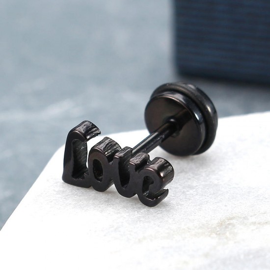 1pc Love Letters Words Punk Titanium Steel Trendy Earring Female Male Jewelry 1pc Love Letters Words Punk Titanium Steel Trendy Earring Female Male Jewelry