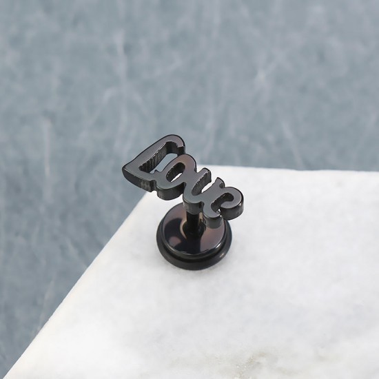 1pc Love Letters Words Punk Titanium Steel Trendy Earring Female Male Jewelry 1pc Love Letters Words Punk Titanium Steel Trendy Earring Female Male Jewelry