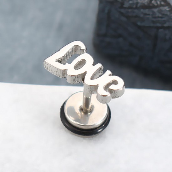 1pc Love Letters Words Punk Titanium Steel Trendy Earring Female Male Jewelry 1pc Love Letters Words Punk Titanium Steel Trendy Earring Female Male Jewelry