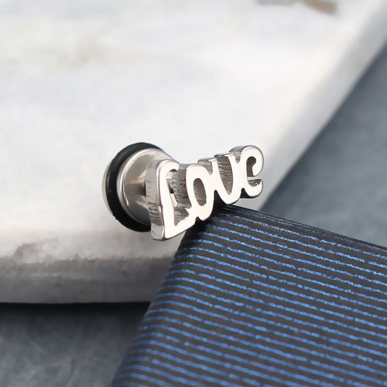 1pc Love Letters Words Punk Titanium Steel Trendy Earring Female Male Jewelry 1pc Love Letters Words Punk Titanium Steel Trendy Earring Female Male Jewelry