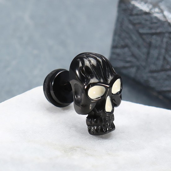 1pc Skull Titanium Steel Punk Women Men Male Earring Trendy Accessories 1pc Skull Titanium Steel Punk Women Men Male Earring Trendy Accessories
