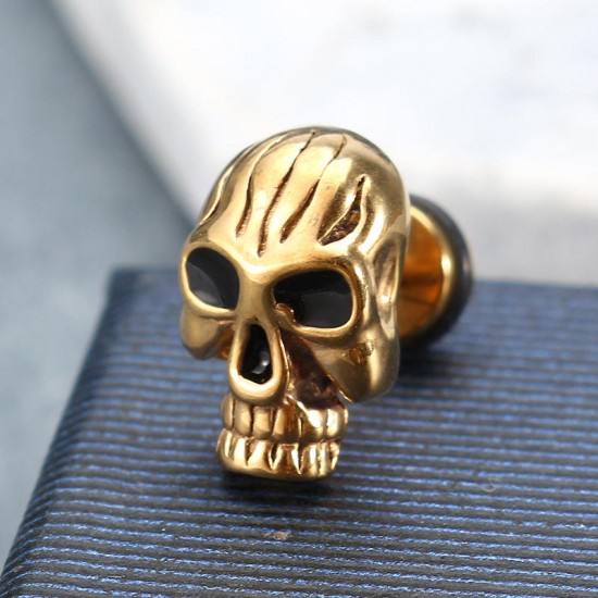 1pc Skull Titanium Steel Punk Women Men Male Earring Trendy Accessories 1pc Skull Titanium Steel Punk Women Men Male Earring Trendy Accessories
