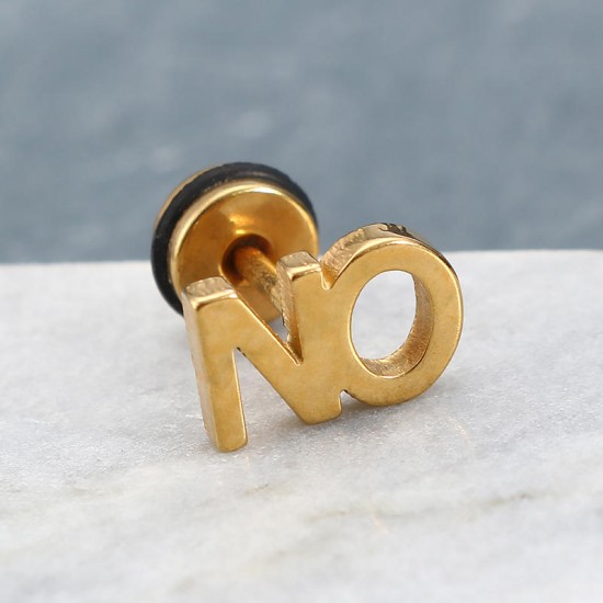 1pc Titanium Steel Letters Word NO Punk Women Men Earring 1pc Titanium Steel Letters Word NO Punk Women Men Earring