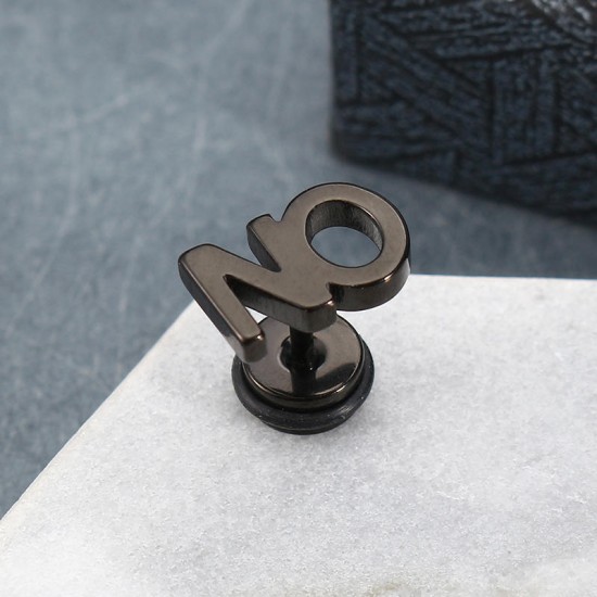 1pc Titanium Steel Letters Word NO Punk Women Men Earring 1pc Titanium Steel Letters Word NO Punk Women Men Earring