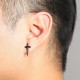 1pc Titanium Steel Rock Cross Star Earrings Trendy Ear Stud for Men