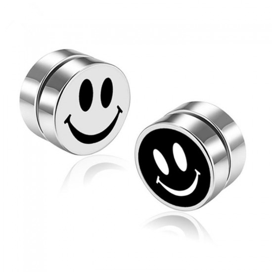 Fashion Magnetic No Pierced Mens Earring Stainless Steel Round Clip On Stud Earrings for Women