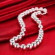 14mm Beads Men Silver Plated Necklace Chain Lucky Jewelry For Prayer