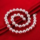 14mm Beads Men Silver Plated Necklace Chain Lucky Jewelry For Prayer