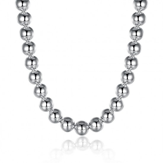 14mm Beads Men Silver Plated Necklace Chain Lucky Jewelry For Prayer 14mm Beads Men Silver Plated Necklace Chain Lucky Jewelry For Prayer