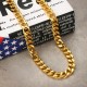 18K Gold Plated 10mm Men Chain 24inch Necklace Jewelry