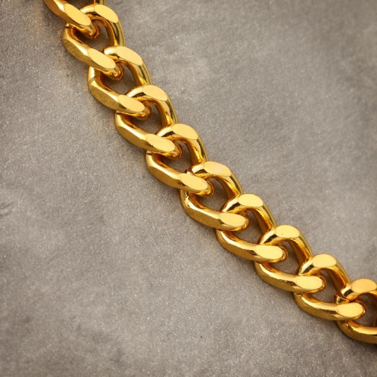 18K Gold Plated 10mm Men Chain 24inch Necklace Jewelry