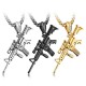 316L Stainless Steel Men Silver Gold Black Gun Pendant Titanium Steel Charm Necklace 316L Stainless Steel Men Silver Gold Black Gun Pendant Titanium Steel Charm Necklace