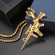 316L Stainless Steel Men Silver Gold Black Gun Pendant Titanium Steel Charm Necklace 316L Stainless Steel Men Silver Gold Black Gun Pendant Titanium Steel Charm Necklace