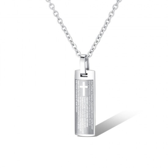50cm Trendy Titanium Steel Cross Men's Necklace Silver Gold Plated Pendant Men Jewelry 50cm Trendy Titanium Steel Cross Men's Necklace Silver Gold Plated Pendant Men Jewelry