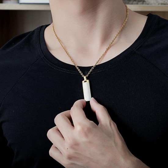 50cm Trendy Titanium Steel Cross Men's Necklace Silver Gold Plated Pendant Men Jewelry