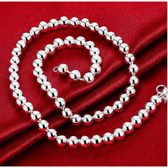 8mm Buddha Beads Necklace Multi Layer Silver Chain Women Men Jewelry