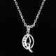 925 Sterling Silver Rhinestone Letter Charm Pendant Jewelry Clearence