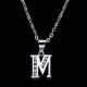 925 Sterling Silver Rhinestone Letter Charm Pendant Jewelry Clearence