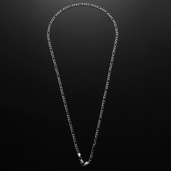 925 Sterling Silver Stamp Figaro Chain Necklace 16 18 20 22 24 26 28 30 Inch 925 Sterling Silver Stamp Figaro Chain Necklace 16 18 20 22 24 26 28 30 Inch