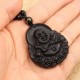 Black Obsidian Buddha Pendant Lucky Luck Beads Prayer Necklace Chain