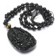 Black Obsidian Goddess Mercy Amulet Pendant Necklace Prayer Black Obsidian Goddess Mercy Amulet Pendant Necklace Prayer
