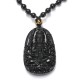 Black Obsidian Goddess Mercy Amulet Pendant Necklace Prayer Black Obsidian Goddess Mercy Amulet Pendant Necklace Prayer