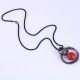 Vintage Pendant Necklace Red Bead Hollow Round Pendant Ethnic Jewelry Sweater Necklace for Women