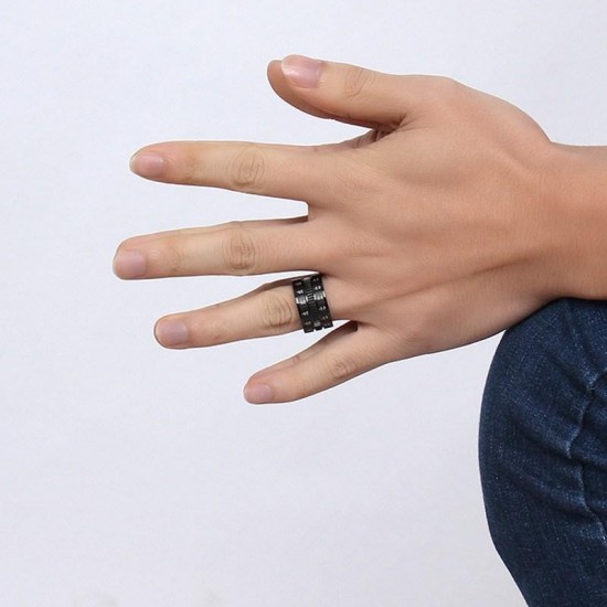 12mm Titanium Steel Black 316L Stainless Steel Finger Ring Spinner Camera Lens Focus Ring Men Ring 12mm Titanium Steel Black 316L Stainless Steel Finger Ring Spinner Camera Lens Focus Ring Men Ring