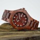 BEWELL ZS-W023B Male Wooden Quartz Watch Auto Date Display Casual Wristwatch