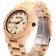 BEWELL ZS-W086B Men Natural Wooden Auto Calendar Display Fashion Quartz Wrist Watch