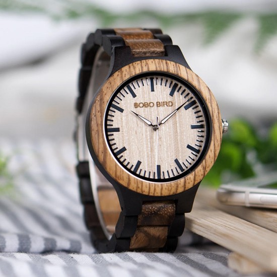 BOBO BIRD N28N30 Classic Full Wood Wrist Watch Wood Strap Quartz Couple Watch