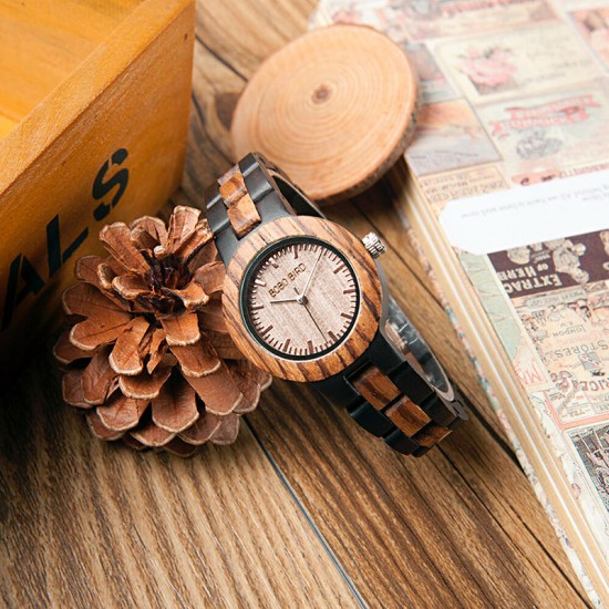 BOBO BIRD N28N30 Classic Full Wood Wrist Watch Wood Strap Quartz Couple Watch