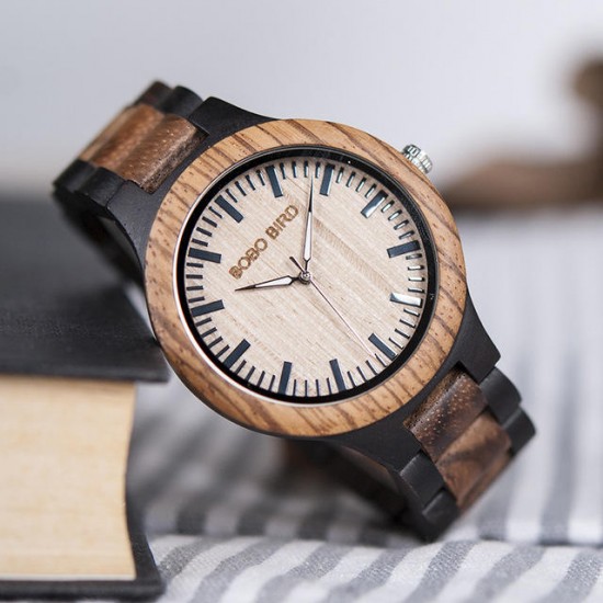 BOBO BIRD N28N30 Classic Full Wood Wrist Watch Wood Strap Quartz Couple Watch