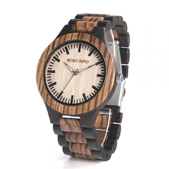 BOBO BIRD N28N30 Classic Full Wood Wrist Watch Wood Strap Quartz Couple Watch
