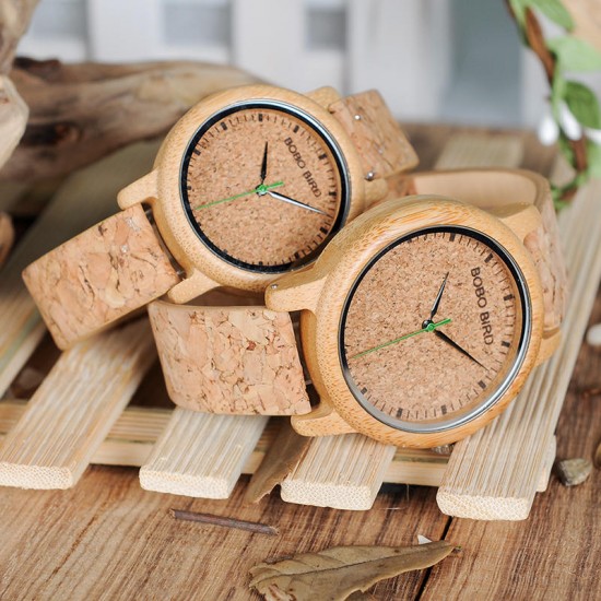 BOBO BIRD W*M11M12 Unique Design Watch Band Quartz Watches Lovers Bamboo Couple Watch