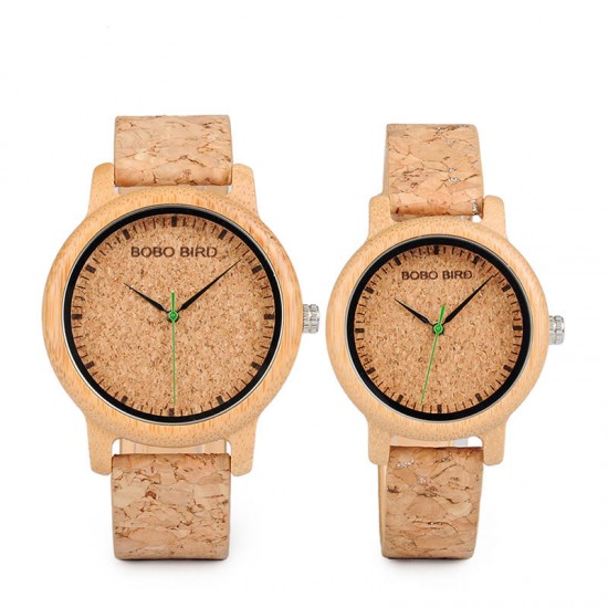 BOBO BIRD W*M11M12 Unique Design Watch Band Quartz Watches Lovers Bamboo Couple Watch