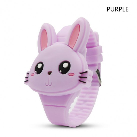 Deffrun Flip Cover Cartoon Student Kid Watch LED Display Cute Style Rubber Digital Watch Deffrun Flip Cover Cartoon Student Kid Watch LED Display Cute Style Rubber Digital Watch